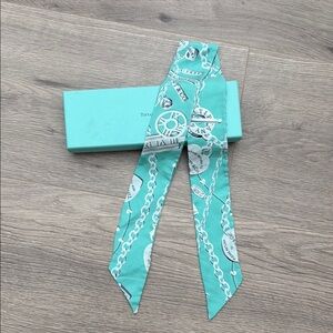 Tiffany & Co. Teal Silk Scarf